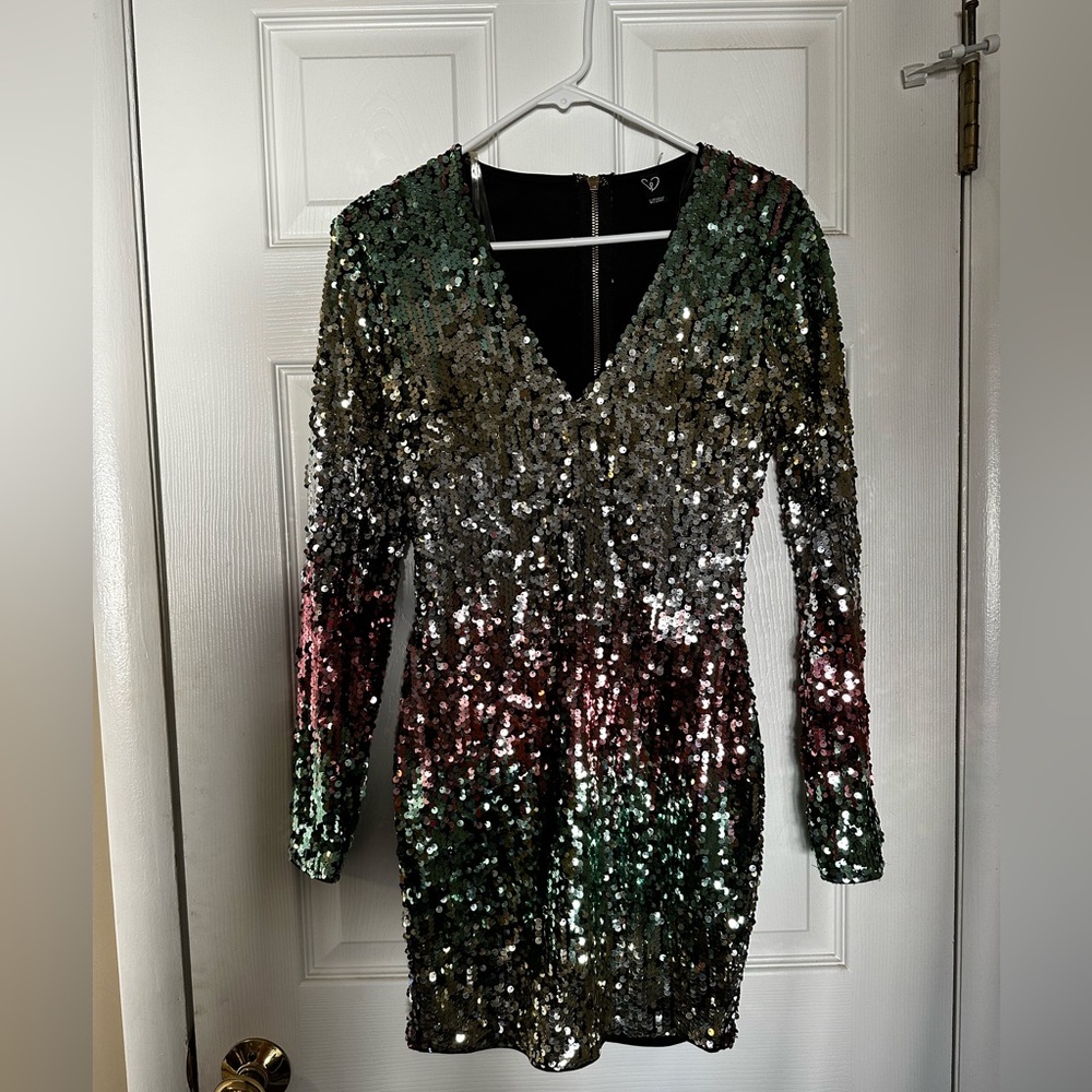 Windsor Sequin Long Sleeve Dress